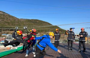 태종대 오션 플라잉 테마파크, 짚라인 인명구조훈련 진행